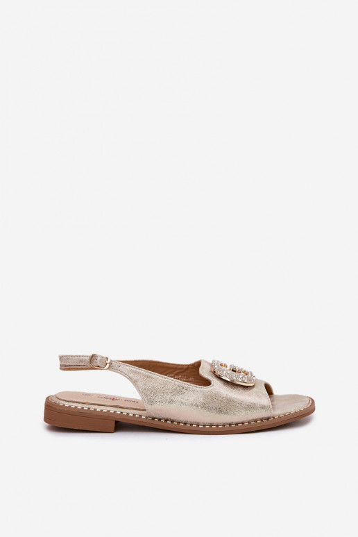 Moteriškos basutės Su puošniais Detalem S.Barski KV51-081 aukso spalvos