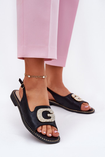 Moteriškos basutės Su puošniais Detalem S.Barski KV51-081 juodos spalvos