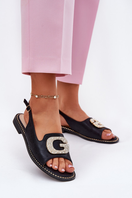 Moteriškos basutės Su puošniais Detalem S.Barski KV51-081 juodos spalvos