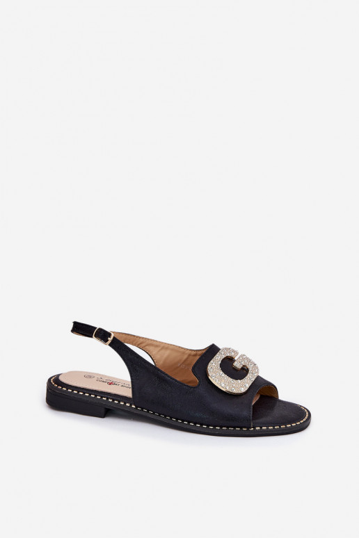 Moteriškos basutės Su puošniais Detalem S.Barski KV51-081 juodos spalvos