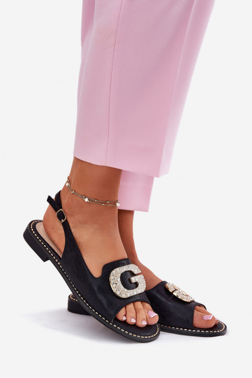 Moteriškos basutės Su puošniais Detalem S.Barski KV51-081 juodos spalvos