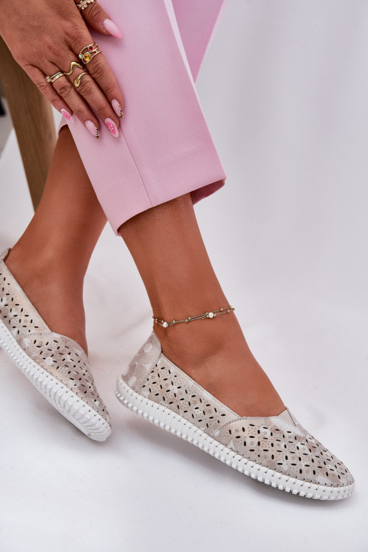 Ažūrinės zomšinės batai Moteriškas aukso-pilkos spalvos Chulieta