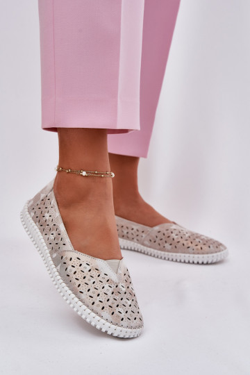 Ažūrinės zomšinės batai Moteriškas aukso-pilkos spalvos Chulieta 2