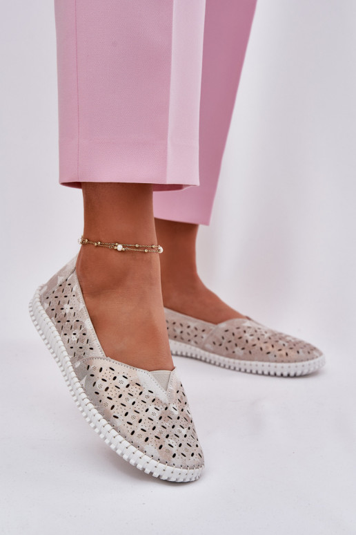 Ažūrinės zomšinės batai Moteriškas aukso-pilkos spalvos Chulieta