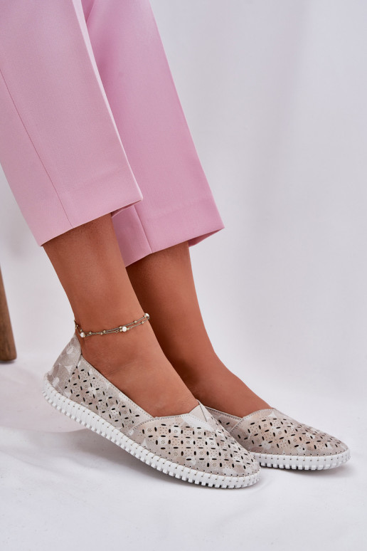 Ažūrinės zomšinės batai Moteriškas aukso-pilkos spalvos Chulieta