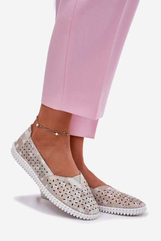 Ažūrinės zomšinės batai Moteriškas aukso-pilkos spalvos Chulieta