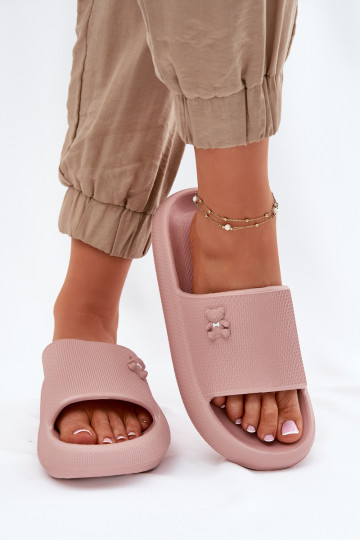 Lengvos šlepetės Moteriškos šlepetės su platforma Su Meškiuku Vinceza 75210 rožinės spalvos 2