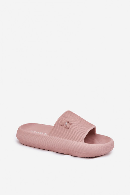 Lengvos šlepetės Moteriškos šlepetės su platforma Su Meškiuku Vinceza 75210 rožinės spalvos