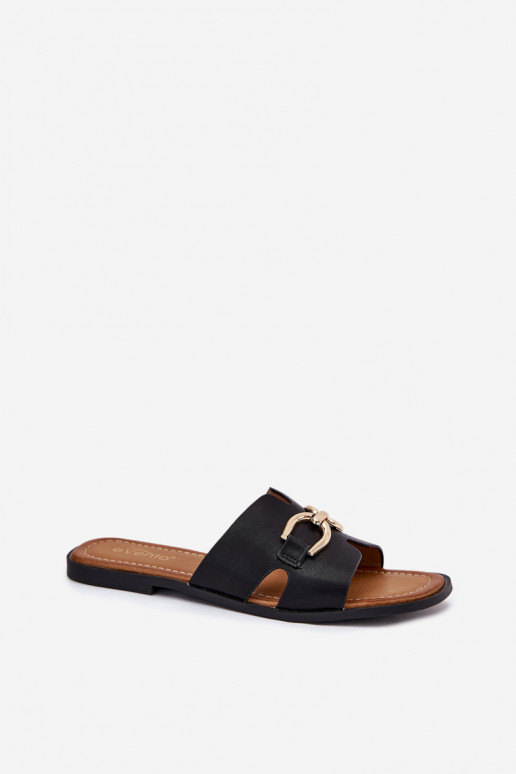 Šlepetės Moteriškas butas Su puošniais Detalem juodos spalvos Amiresna