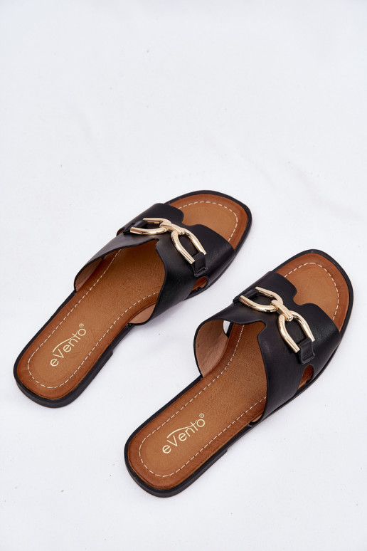 Šlepetės Moteriškas butas Su puošniais Detalem juodos spalvos Amiresna