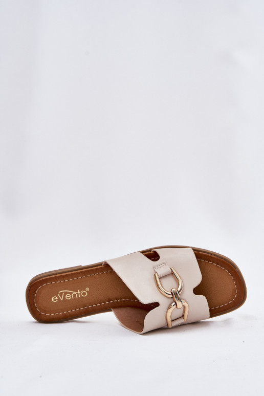 Šlepetės Moteriškas butas Su puošniais Detalem smėlio spalvos Amiresna