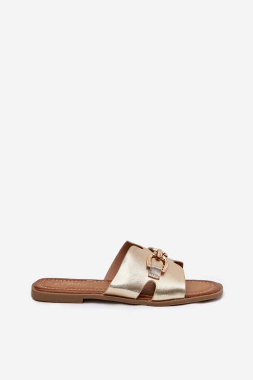 Šlepetės Moteriškas butas Su puošniais Detalem aukso spalvos Amiresna