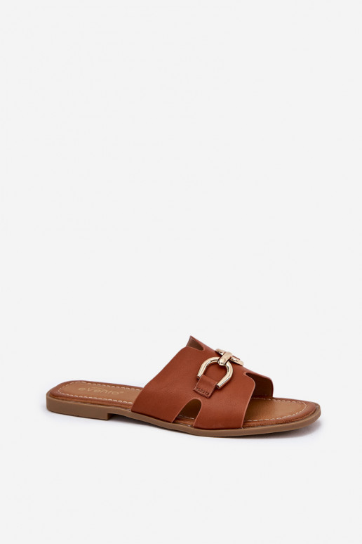 Šlepetės Moteriškas butas Su puošniais Detalem rudos spalvos Amiresna