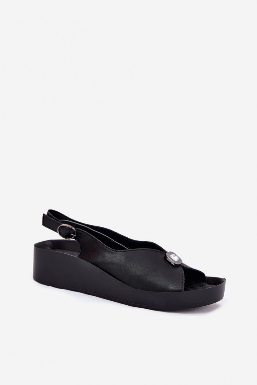 Moteriškos basutės Moteriškas Ant pleišto ir platforma S.Barski KV51-020 juodos spalvos