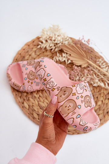 Vaikiški Lengvos šlepetės IN Meškiukai rožinės spalvos Evitrapa 2