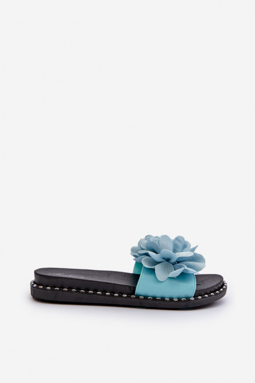 Moteriškos šlepetės Ozdobione su gėlių motyvaisami mėlynos spalvos Cellanen Moteriškos šlepetės Ozdobione su gėlių motyvaisami mėlynos spalvos Cellanen