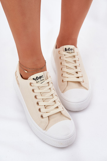 Laisvalaikio bateliai su platforma Lee Cooper LCIN-24-44-2464L smėlio spalvos