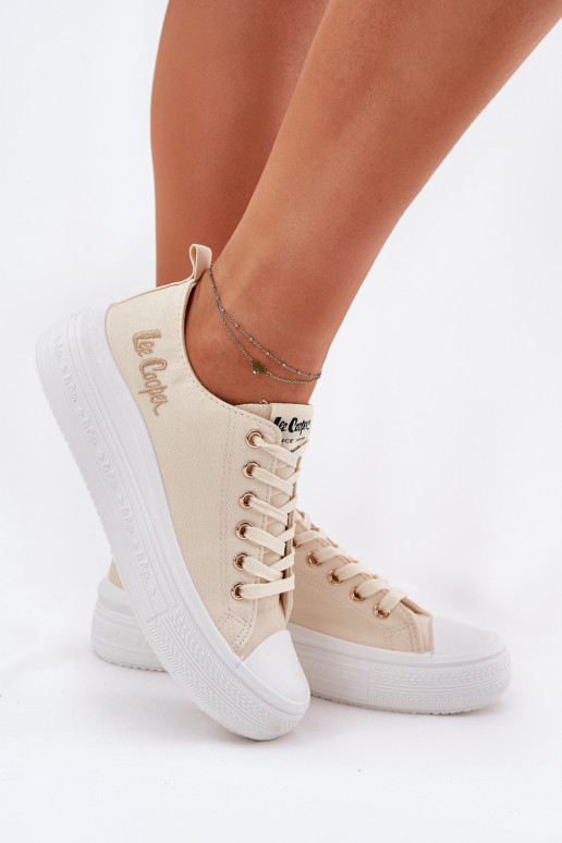 Laisvalaikio bateliai su platforma Lee Cooper LCIN-24-44-2464L smėlio spalvos