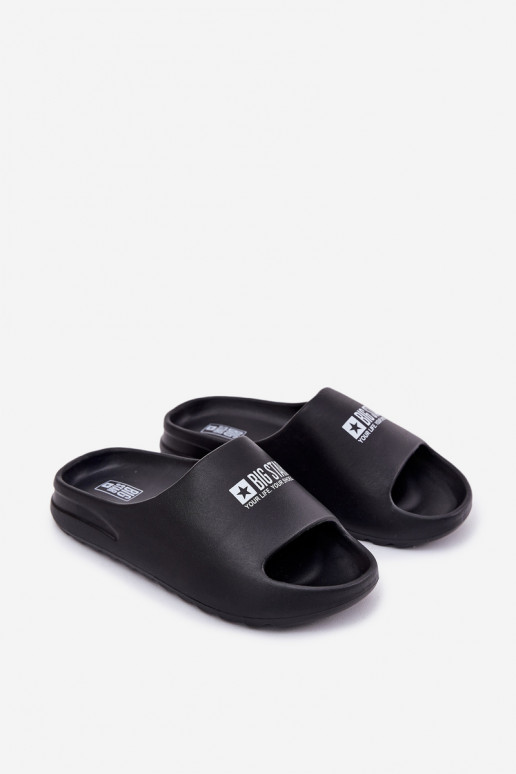 Lengvos šlepetės Šlepetės Vyriški Z Logo Big Star RR174A012 juodos spalvos