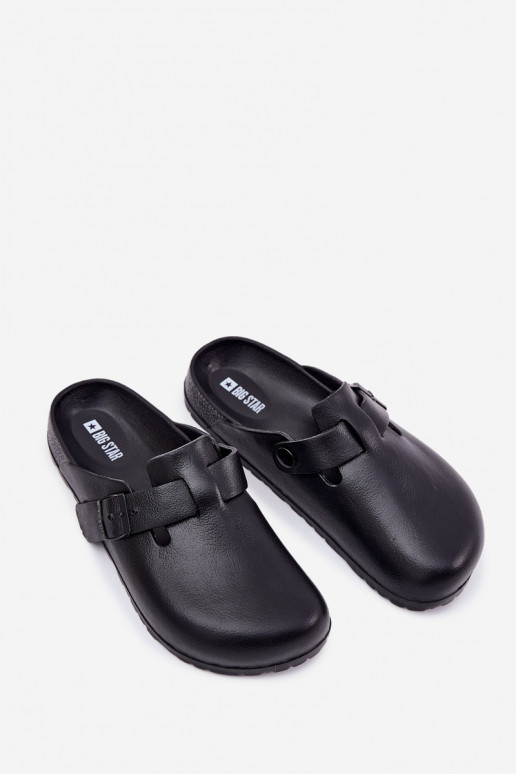 Lengvos šlepetės Šlepetės Klumpės Vyriški su sagtimis Big Star RR174A022 juodos spalvos