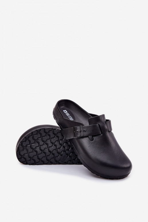 Lengvos šlepetės Šlepetės Klumpės Vyriški su sagtimis Big Star RR174A022 juodos spalvos