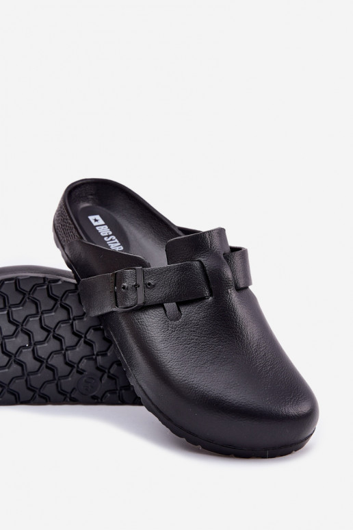 Lengvos šlepetės Šlepetės Klumpės Vyriški su sagtimis Big Star RR174A022 juodos spalvos