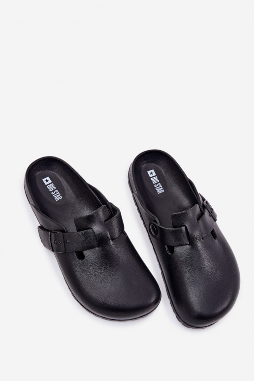 Lengvos šlepetės Šlepetės Klumpės Vyriški su sagtimis Big Star RR174A022 juodos spalvos