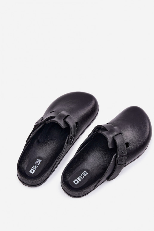 Lengvos šlepetės Šlepetės Klumpės Vyriški su sagtimis Big Star RR174A022 juodos spalvos