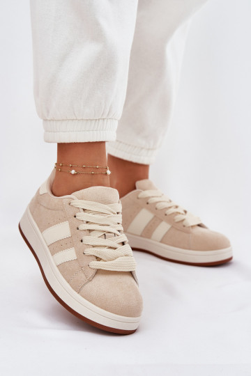 Sneakers modelio batai Moteriškas Z iš eko zomšosu smėlio spalvos Arlenina 2