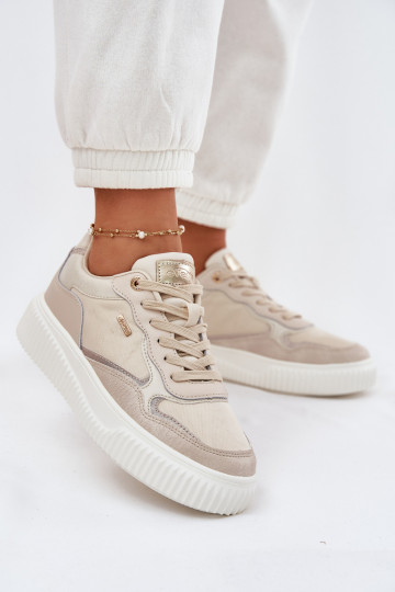 Oda Sneakers modelio batai Moteriškas su platforma smėlio spalvos Velarria 2