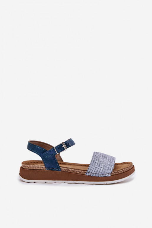 Moteriškos basutės Su Braid Į Pasek Inblu GS000050 mėlynos spalvos Moteriškos basutės Su Braid Į Pasek Inblu GS000050 mėlynos spalvos