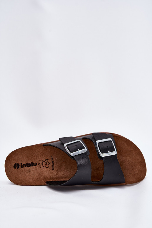 Moteriškos šlepetės su sagtimis Inblu CP000042 juodos spalvos