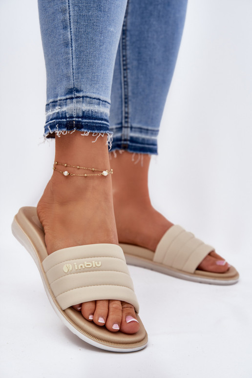 Moteriškos šlepetės Inblu SF000003 smėlio spalvos Moteriškos šlepetės Inblu SF000003 smėlio spalvos