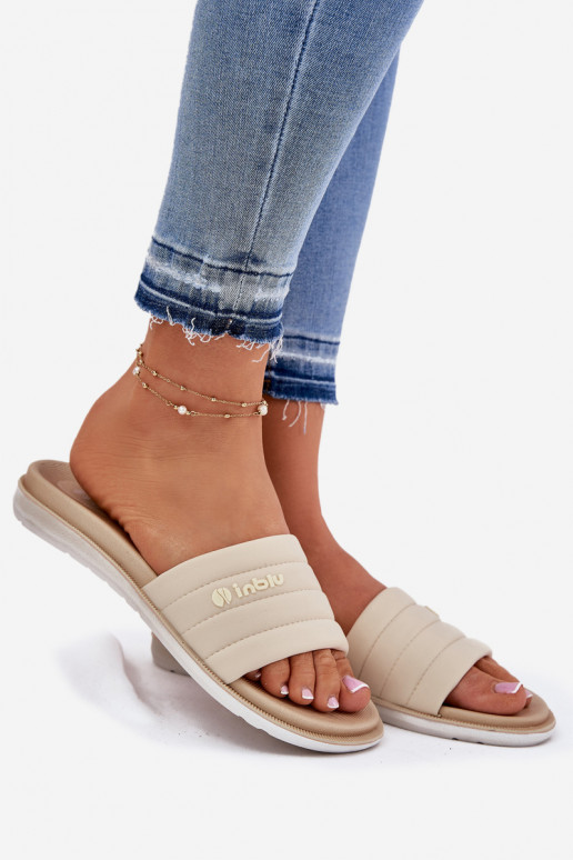 Moteriškos šlepetės Inblu SF000003 smėlio spalvos Moteriškos šlepetės Inblu SF000003 smėlio spalvos