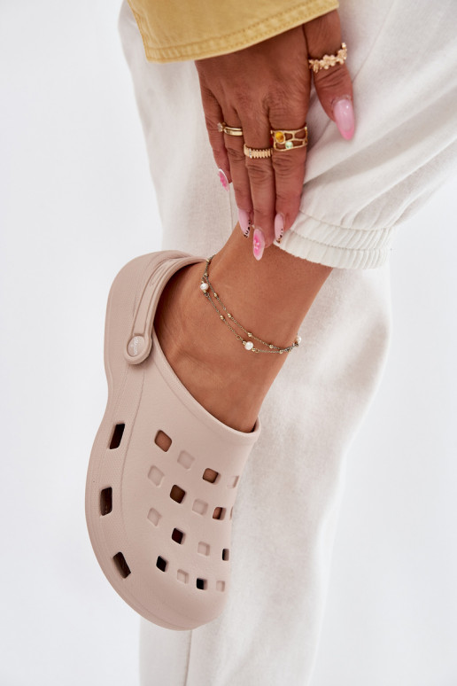 Moteriškos šlepetės Lengvos šlepetės LEMIGO 806 smėlio spalvos