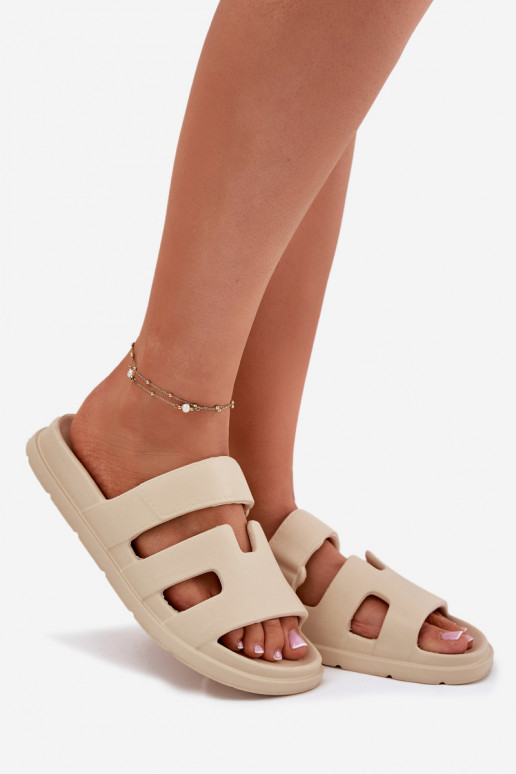 Lengvos šlepetės Moteriškos šlepetės smėlio spalvos Dimelle