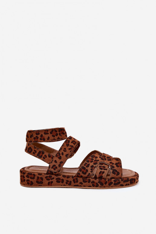 Moteriškos basutės Z su limpančiu užsegimuami su leopardo kailio raštais Uvissa