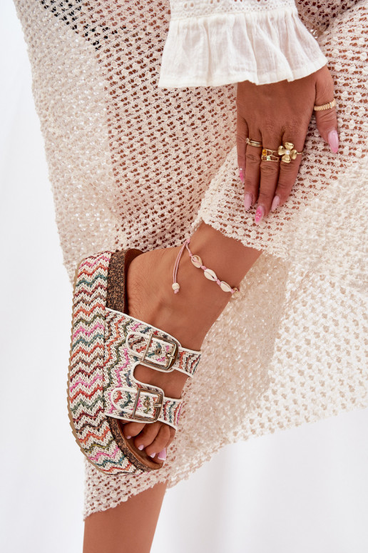 Moteriškos šlepetės su platforma Su Braid I su sagtimismi įvairių spalvų Eradriana