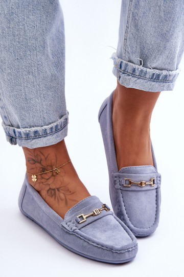 Moteriškas Klasikiniai zomšiniai mokasinai mėlynos spalvos Corinell