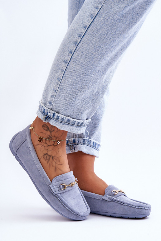 Moteriškas Klasikiniai zomšiniai mokasinai mėlynos spalvos Corinell