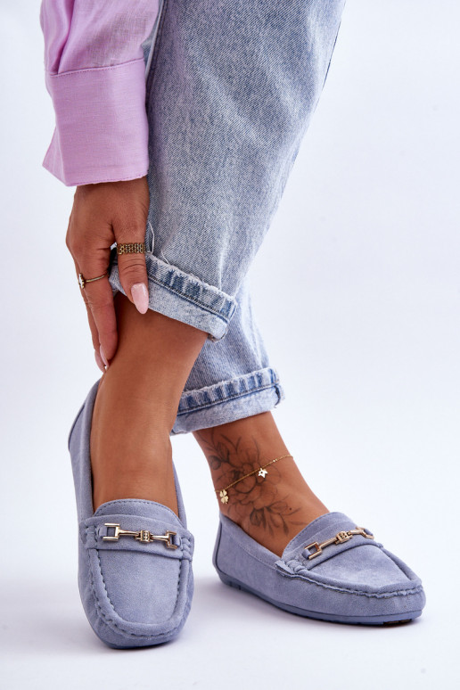 Moteriškas Klasikiniai zomšiniai mokasinai mėlynos spalvos Corinell