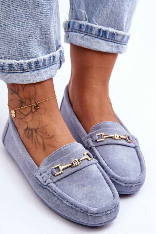 Moteriškas Klasikiniai zomšiniai mokasinai mėlynos spalvos Corinell