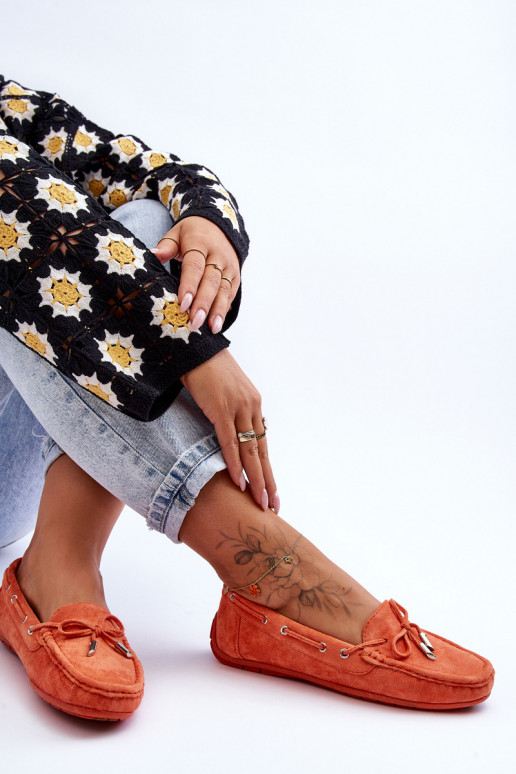 Elegantiški zomšiniai mokasinai oranžinės spalvos Si Passione