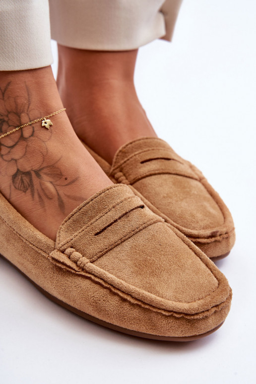 Elegantiški zomšiniai mokasinai rudos spalvos Lenvie Elegantiški zomšiniai mokasinai rudos spalvos Lenvie