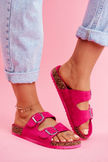 Moteriškas Šlepetės Ant Koreko su sagtimis rožinės spalvos Si Senor