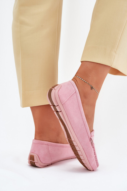 Elegantiški zomšiniai mokasinai Šviesaus rausvo atspalvio Lenvie Elegantiški zomšiniai mokasinai Šviesaus rausvo atspalvio Lenvie