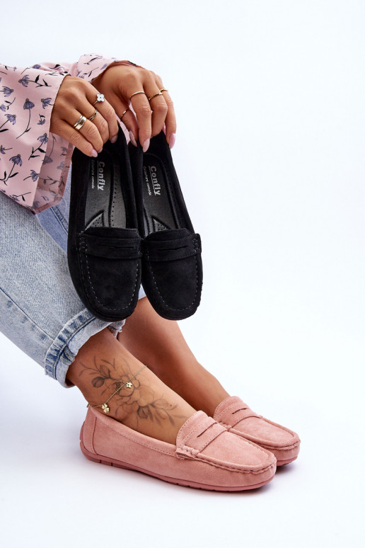 Elegantiški zomšiniai mokasinai Šviesaus rausvo atspalvio Lenvie Elegantiški zomšiniai mokasinai Šviesaus rausvo atspalvio Lenvie