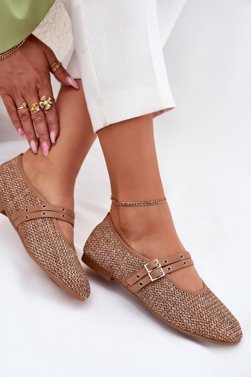 Balerinos Su Braid I Paskami chaki spalvos Partheda