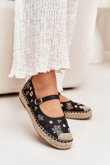 Tinklelis espadrilės Z Haftem su platforma juodos spalvos Laxisa