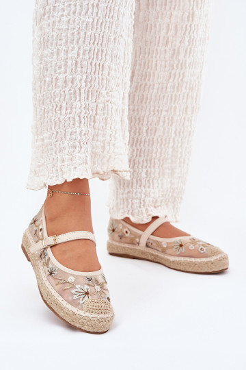 Tinklelis espadrilės Z Haftem su platforma smėlio spalvos Laxisa